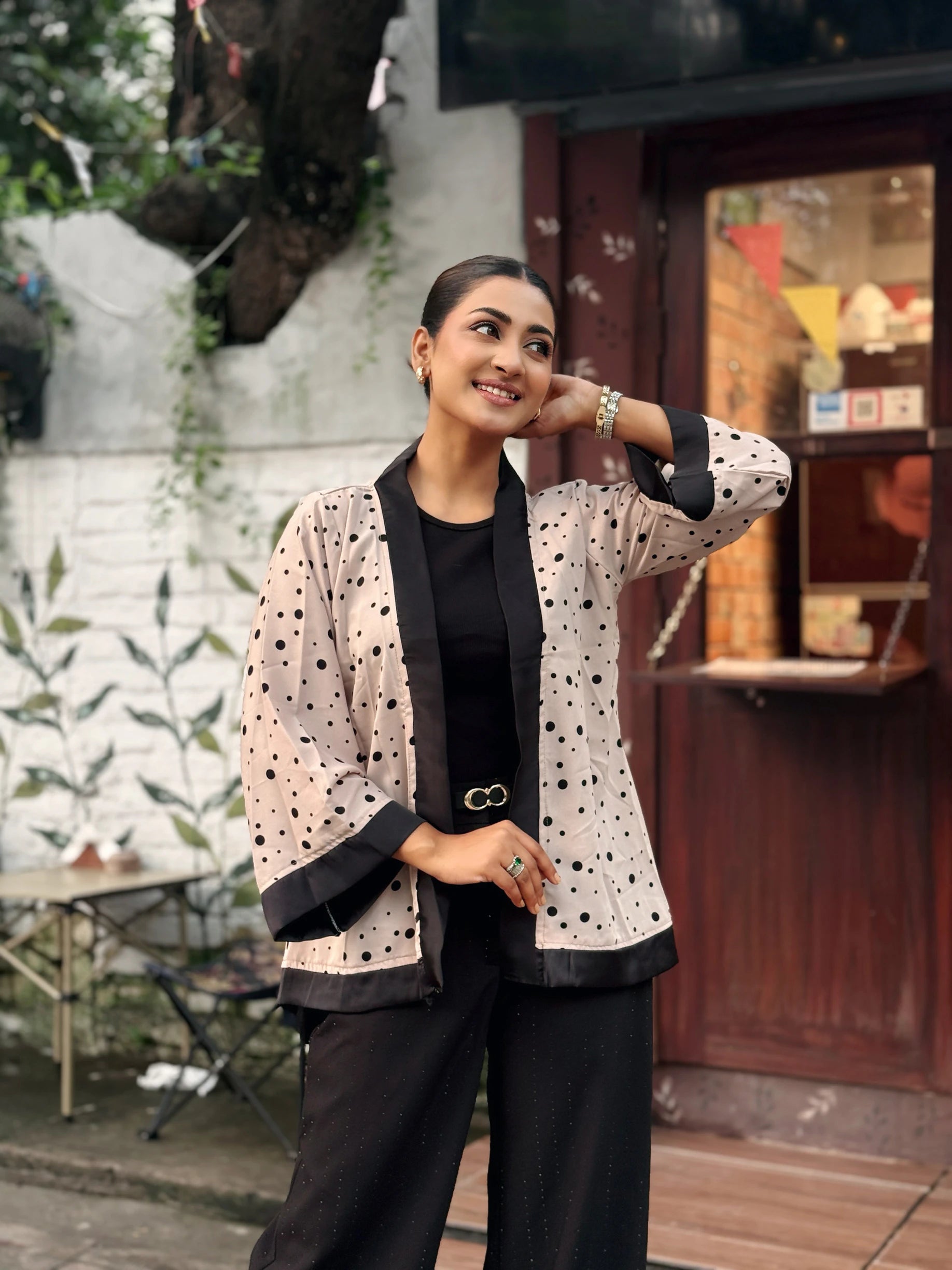 Premium Georgette Short Kimono Dot Story – TrendyBuzz