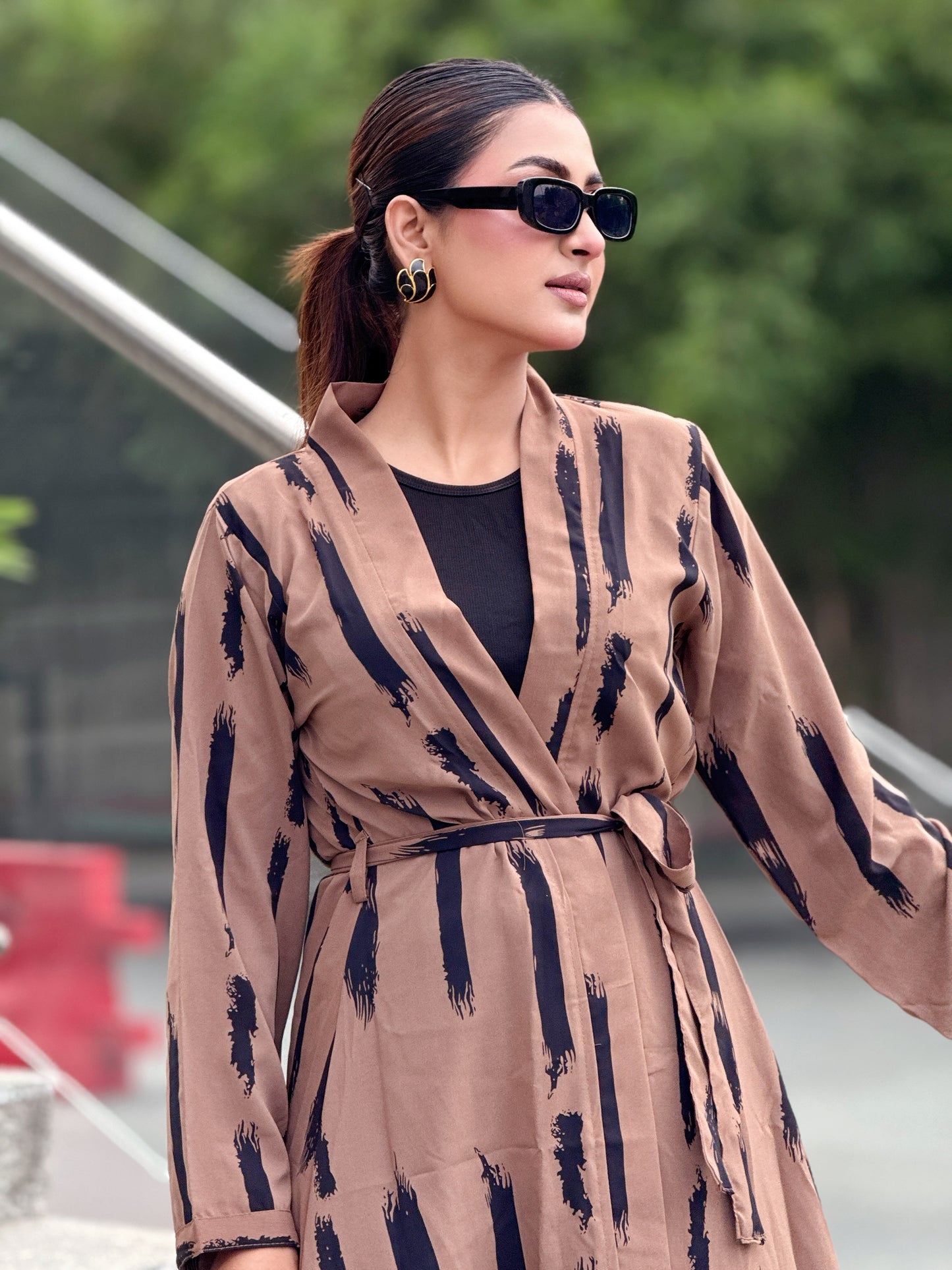 Ladies Long Shrug – Trendy Outerwear for Women || Coffee