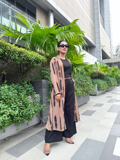 Ladies Long Shrug – Trendy Outerwear for Women || Coffee