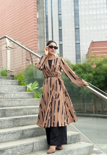 Ladies Long Shrug – Trendy Outerwear for Women || Coffee