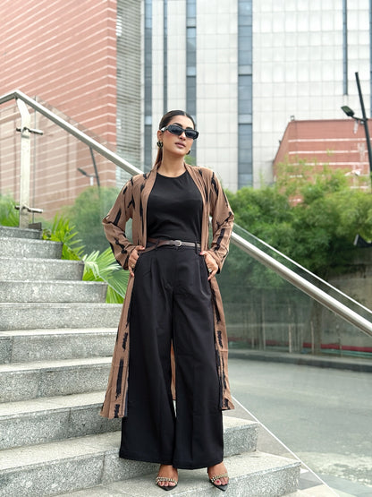 Ladies Long Shrug – Trendy Outerwear for Women || Coffee