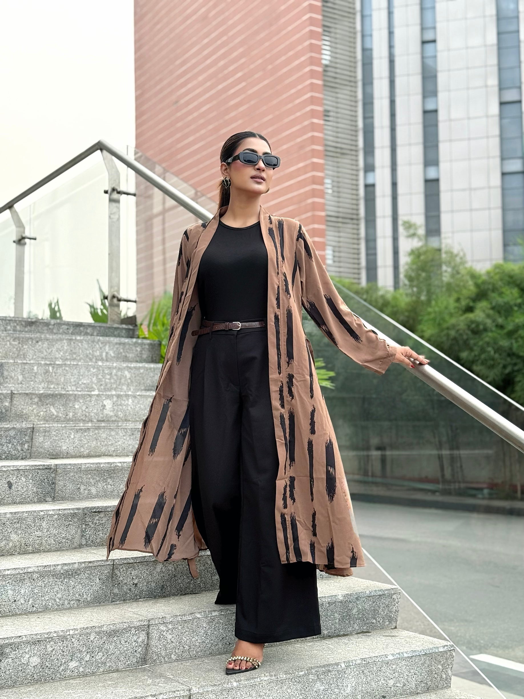 Ladies Long Shrug – Trendy Outerwear for Women || Coffee