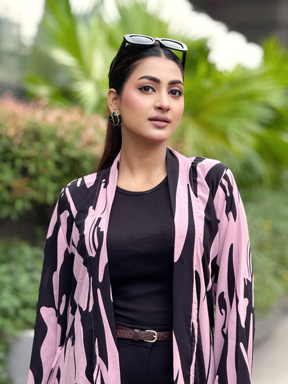 Ladies Long Shrug – Trendy Outerwear for Women || Pink Tiger