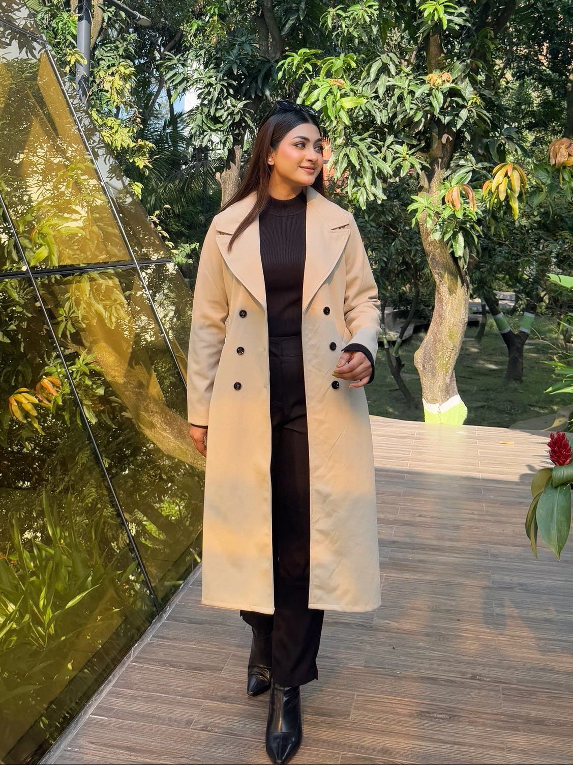 The Classy Long Overcoat – Elegant Winter & Formal Wear | Jacket || Light Sand