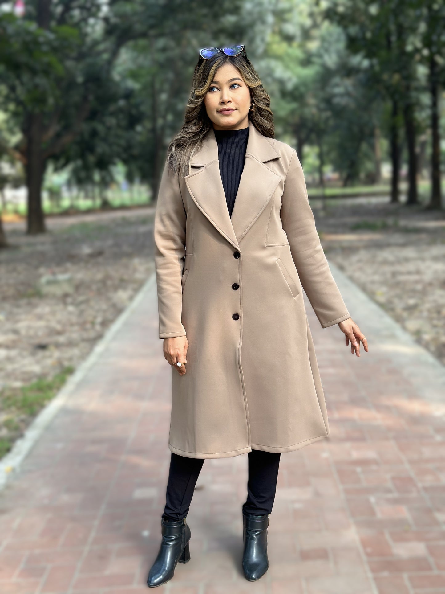 Winter Special Ladies Long Overcoat || Beige || Winter Jacket