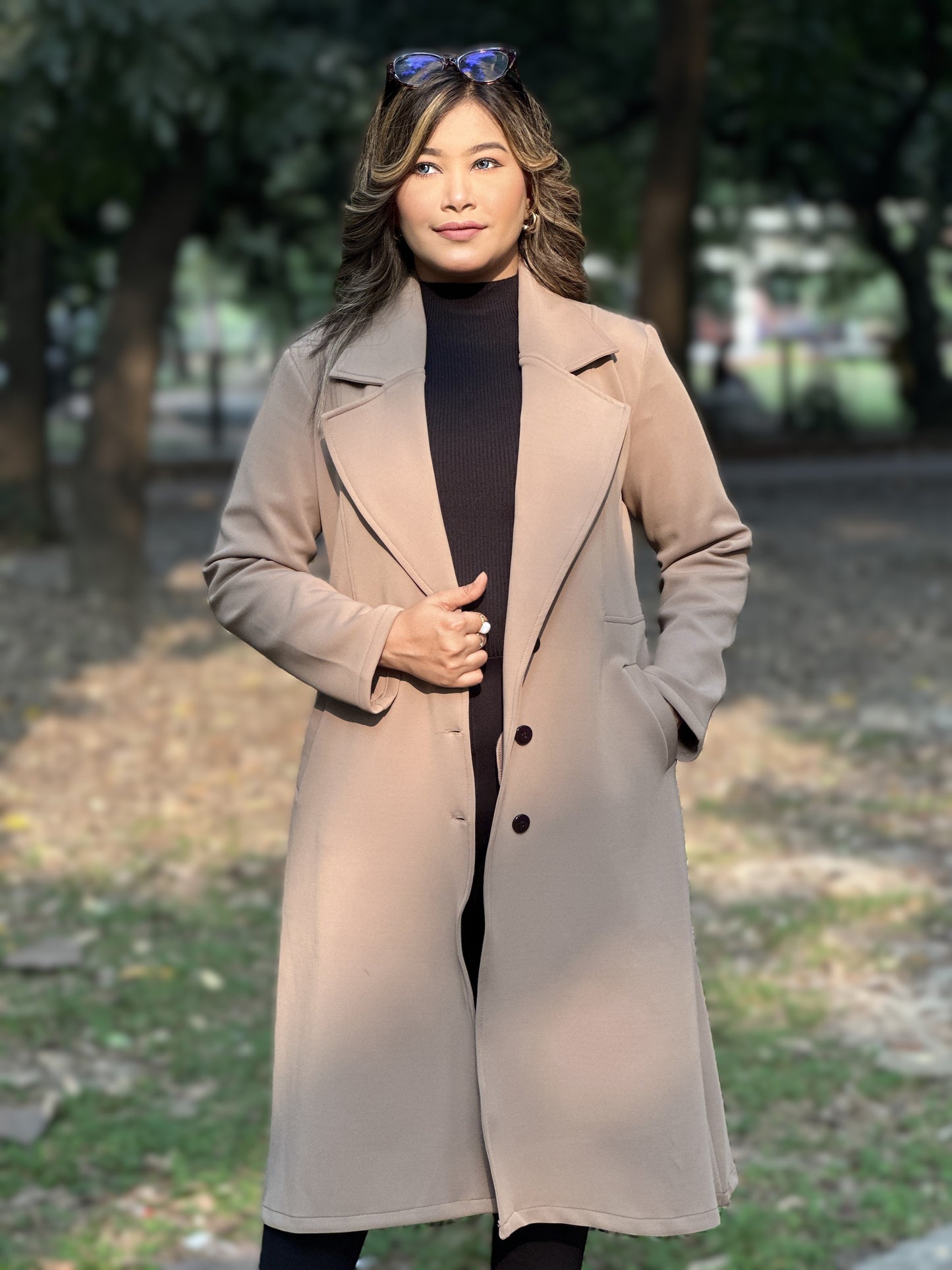 Winter Special Ladies Long Overcoat || Beige || Winter Jacket