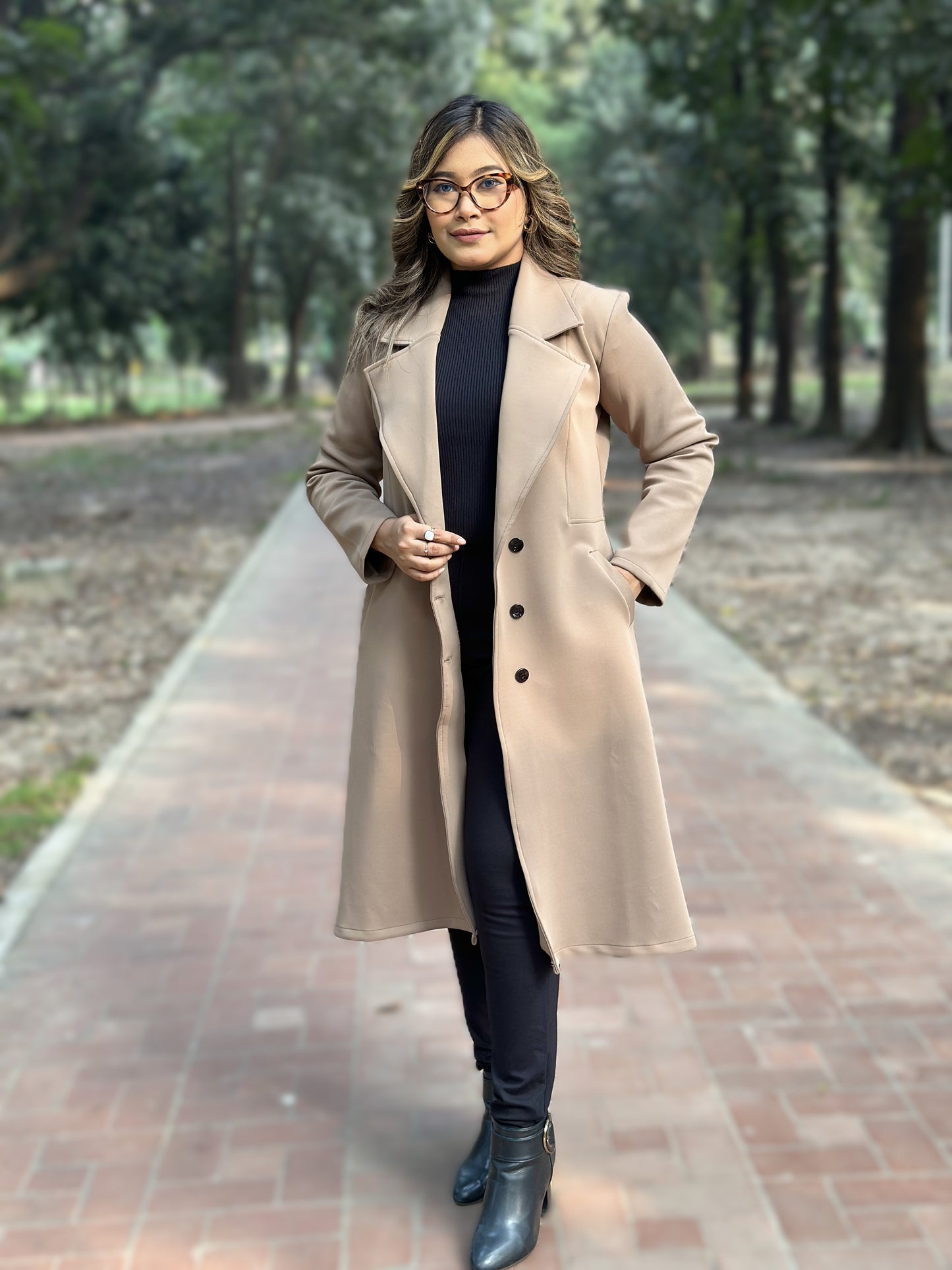Winter Special Ladies Long Overcoat || Beige || Winter Jacket