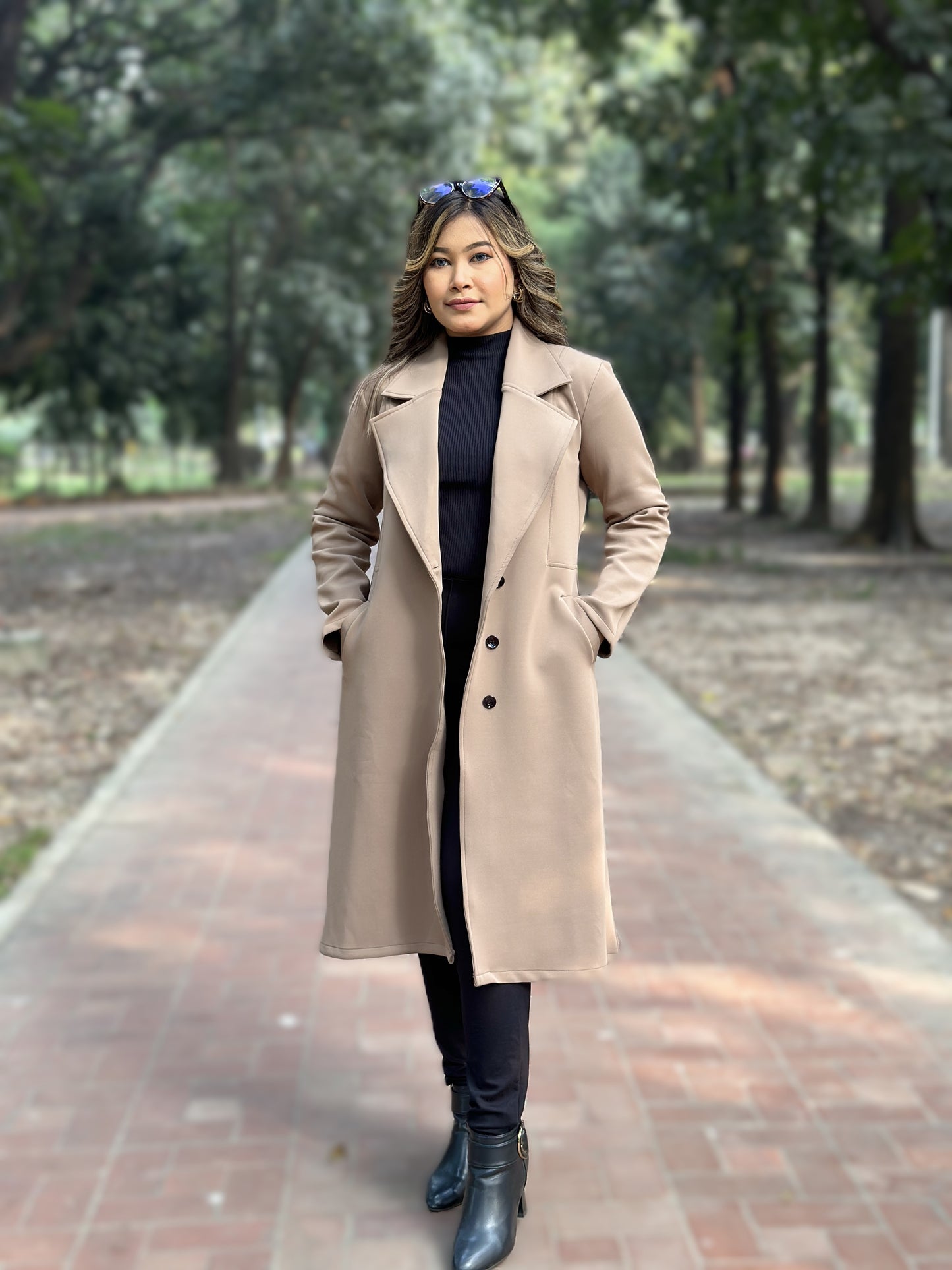 Winter Special Ladies Long Overcoat || Beige || Winter Jacket