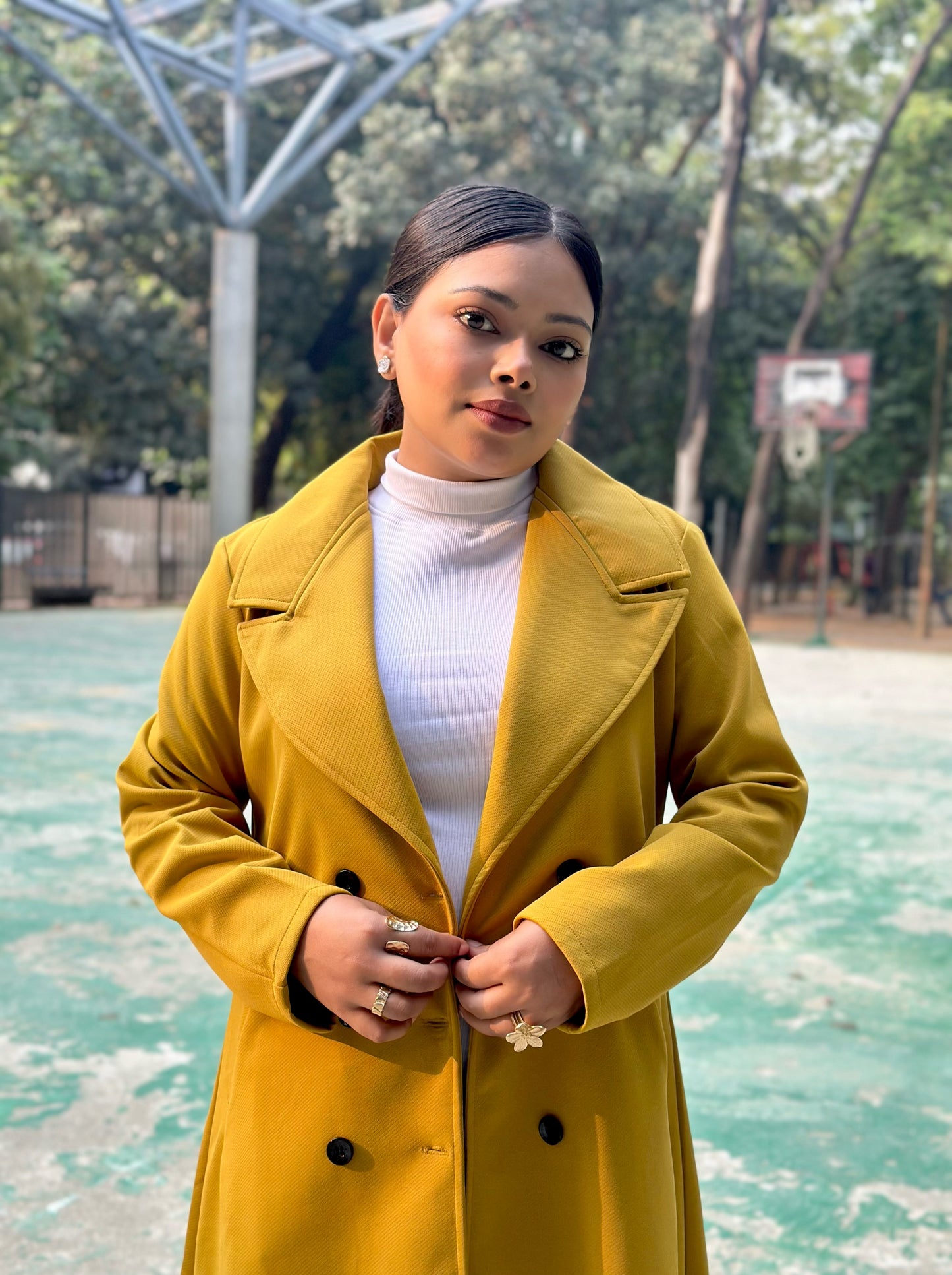 The Classy Long Overcoat – Elegant Winter & Formal Wear | Jacket || Yellow