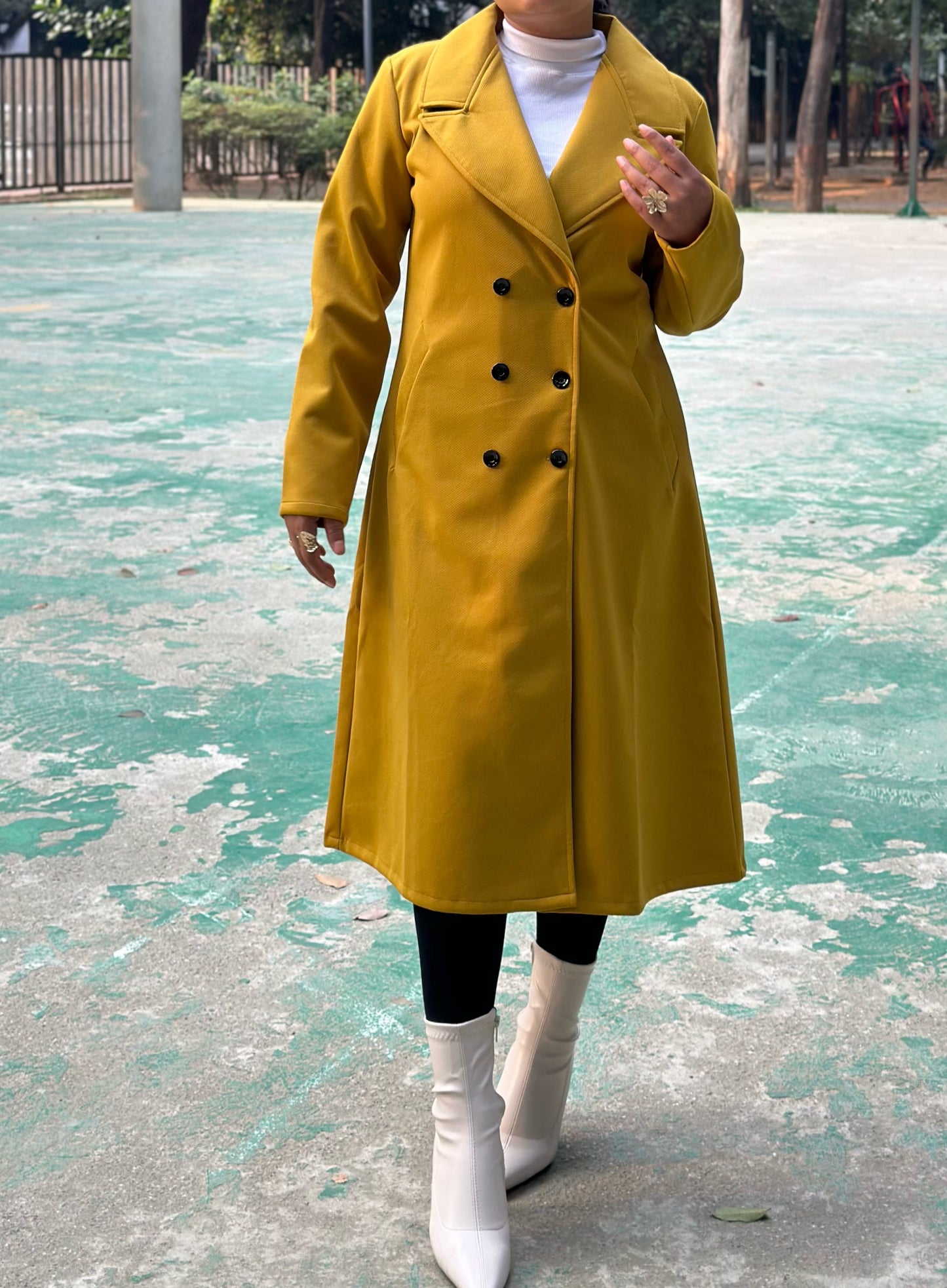 The Classy Long Overcoat – Elegant Winter & Formal Wear | Jacket || Yellow