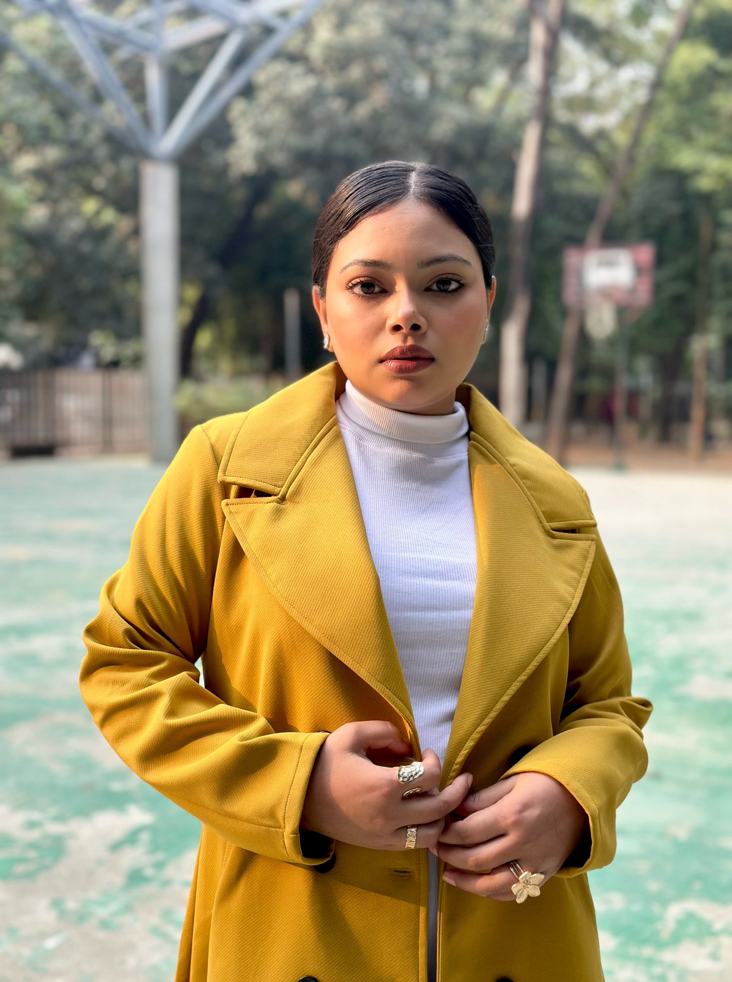 The Classy Long Overcoat – Elegant Winter & Formal Wear | Jacket || Yellow