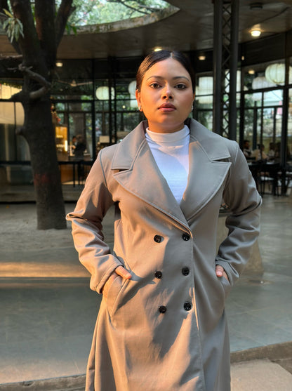 The Classy Long Overcoat – Elegant Winter & Formal Wear | Jacket || Light Olive