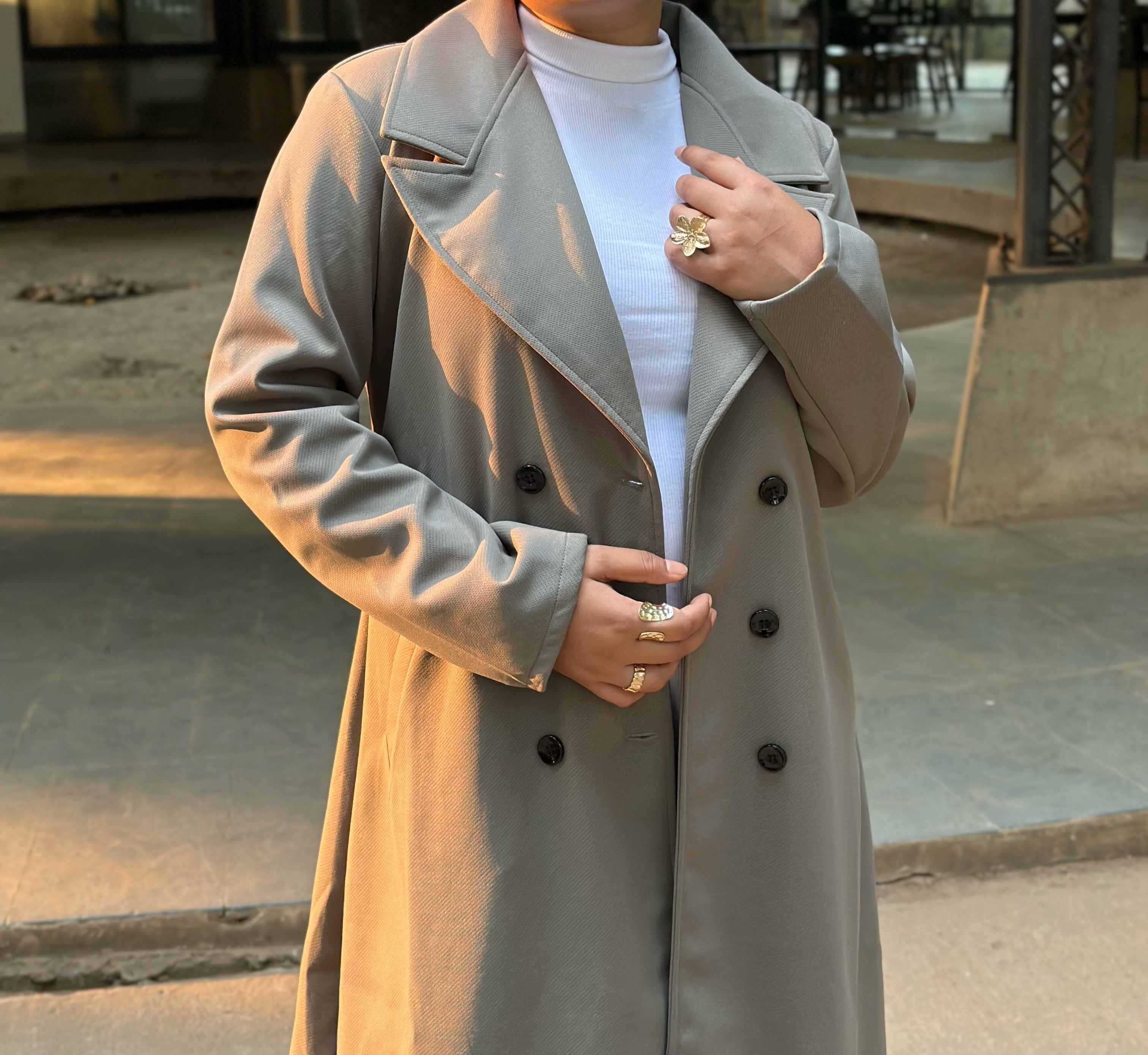 The Classy Long Overcoat – Elegant Winter & Formal Wear | Jacket || Light Olive