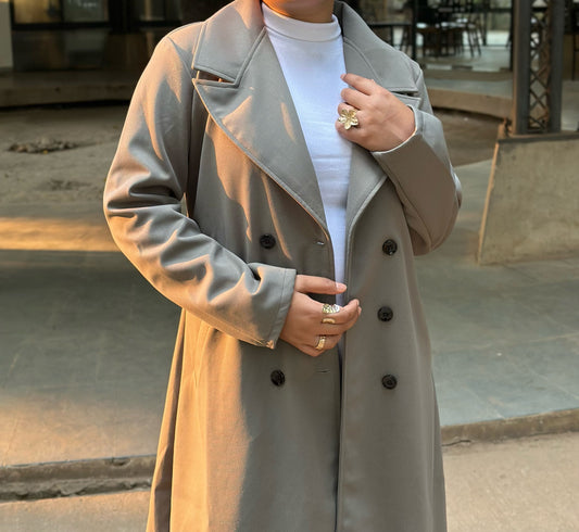The Classy Long Overcoat – Elegant Winter & Formal Wear | Jacket || Light Olive