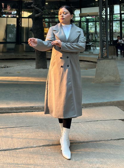 The Classy Long Overcoat – Elegant Winter & Formal Wear | Jacket || Light Olive