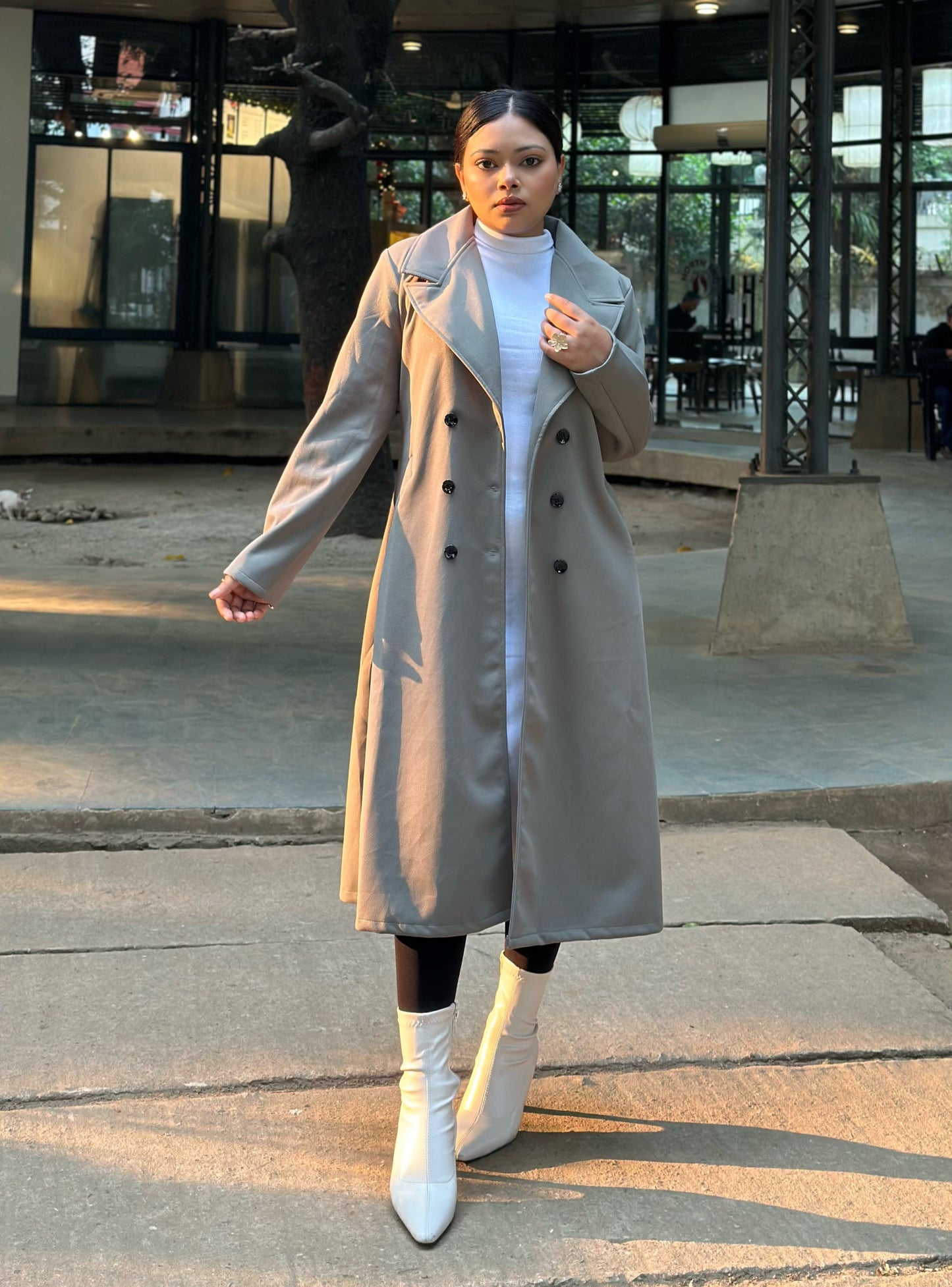 The Classy Long Overcoat – Elegant Winter & Formal Wear | Jacket || Light Olive