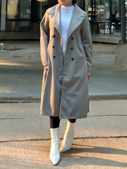 The Classy Long Overcoat – Elegant Winter & Formal Wear | Jacket || Light Olive