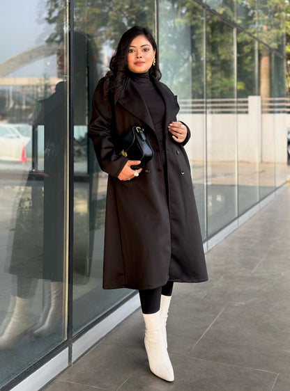 The Classy Long Overcoat – Elegant Winter & Formal Wear | Jacket || Black