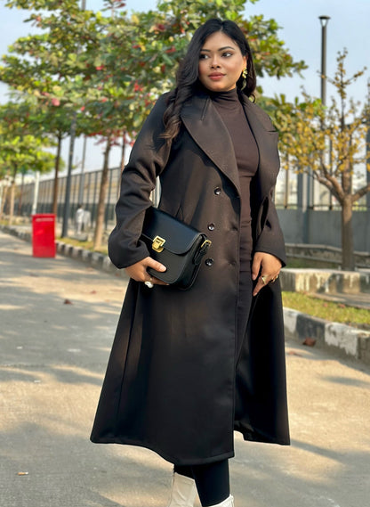 The Classy Long Overcoat – Elegant Winter & Formal Wear | Jacket || Black