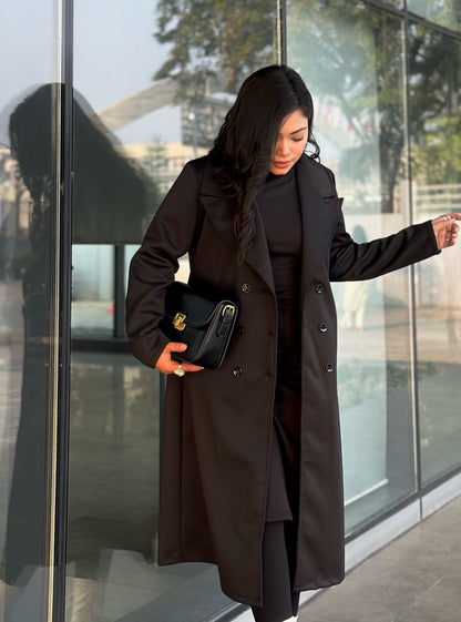 The Classy Long Overcoat – Elegant Winter & Formal Wear | Jacket || Black
