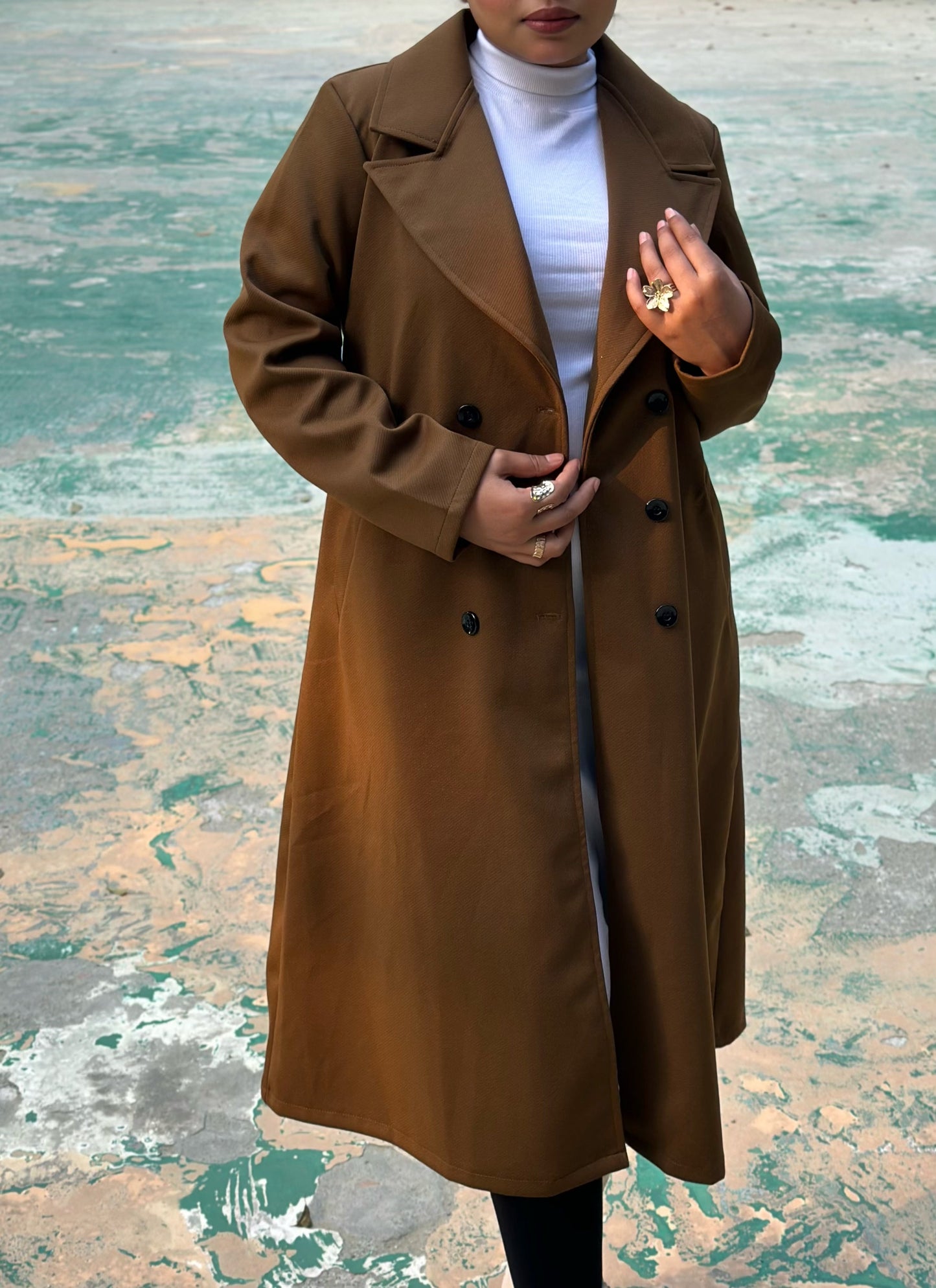 The Classy Long Overcoat – Elegant Winter & Formal Wear | Jacket || Caramel Brown