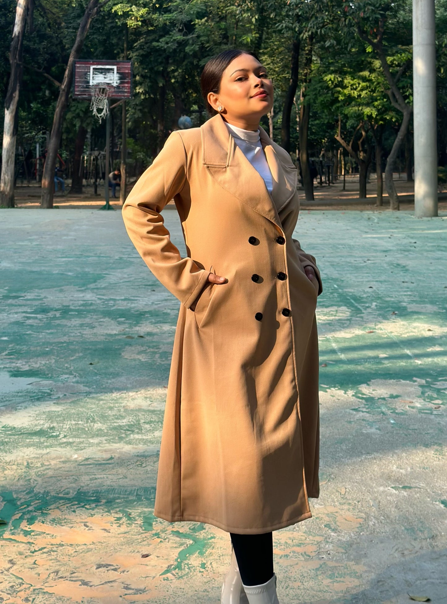 The Classy Long Overcoat – Elegant Winter & Formal Wear | Jacket || Cream