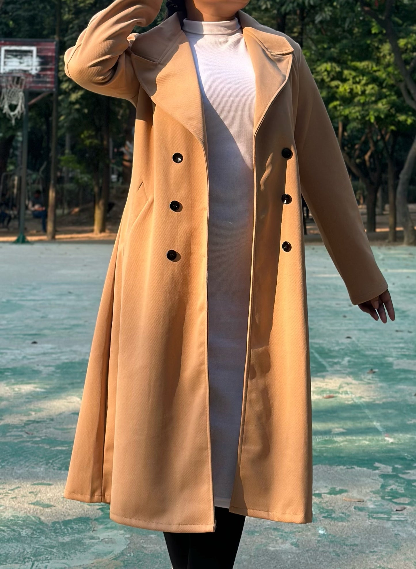 The Classy Long Overcoat – Elegant Winter & Formal Wear | Jacket || Cream