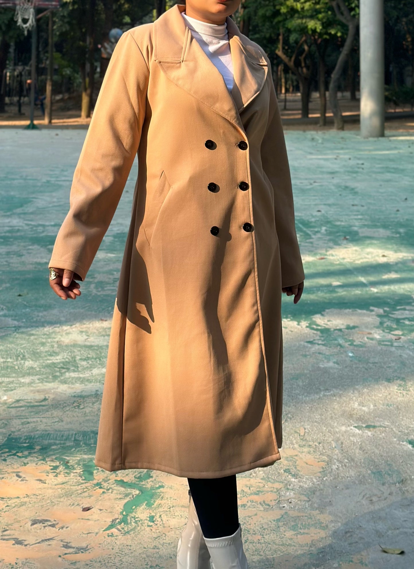The Classy Long Overcoat – Elegant Winter & Formal Wear | Jacket || Cream