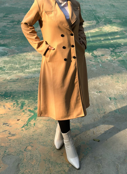 The Classy Long Overcoat – Elegant Winter & Formal Wear | Jacket || Cream