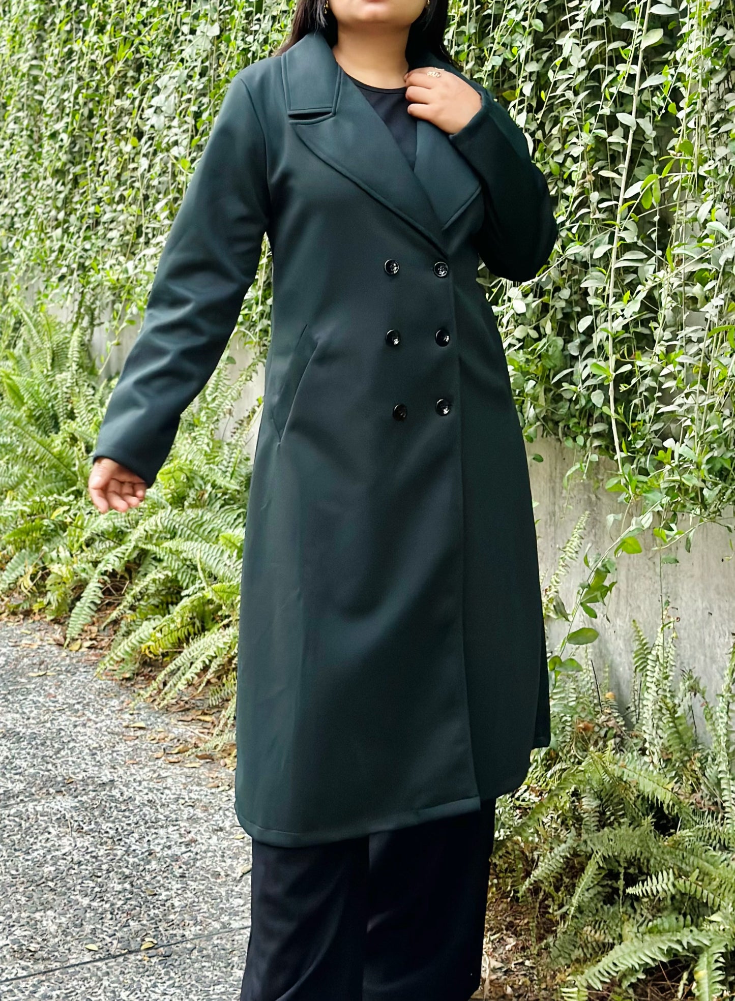 The Classy Long Overcoat – Elegant Winter & Formal Wear | Jacket || Dark Green