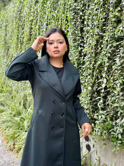 The Classy Long Overcoat – Elegant Winter & Formal Wear | Jacket || Dark Green