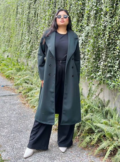 The Classy Long Overcoat – Elegant Winter & Formal Wear | Jacket || Dark Green