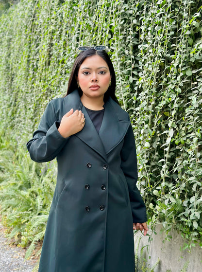 The Classy Long Overcoat – Elegant Winter & Formal Wear | Jacket || Dark Green