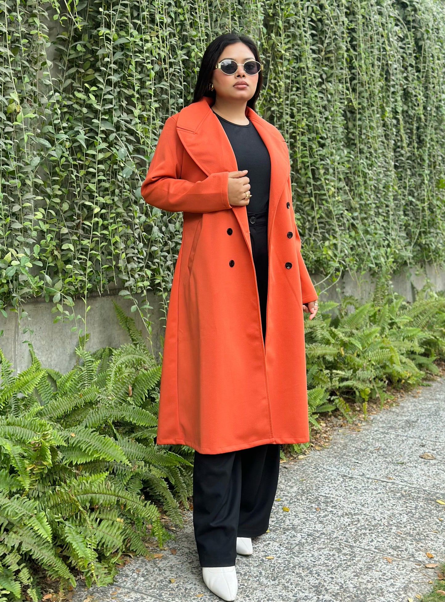 The Classy Long Overcoat – Elegant Winter & Formal Wear | Jacket || Orange