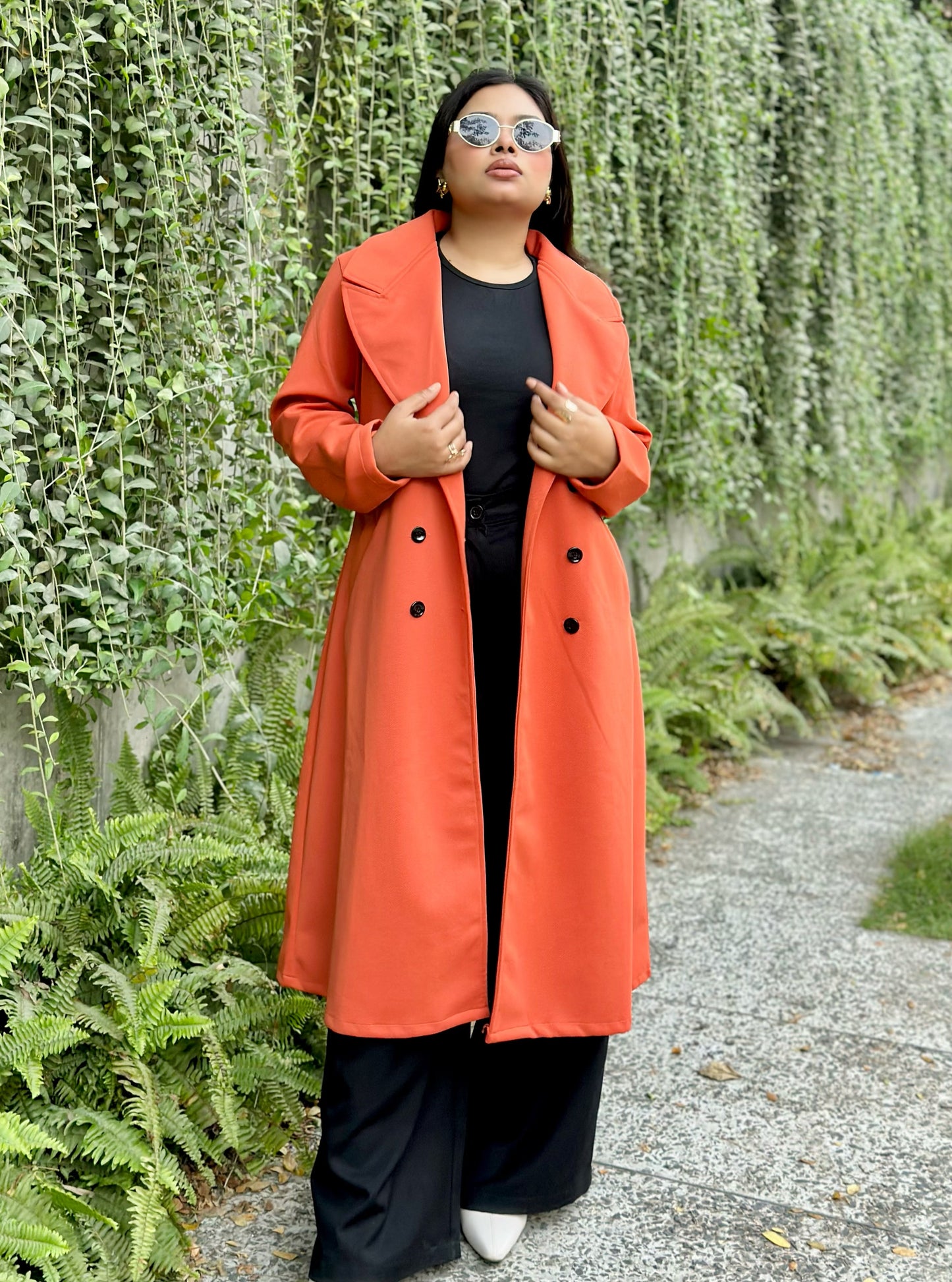 The Classy Long Overcoat – Elegant Winter & Formal Wear | Jacket || Orange