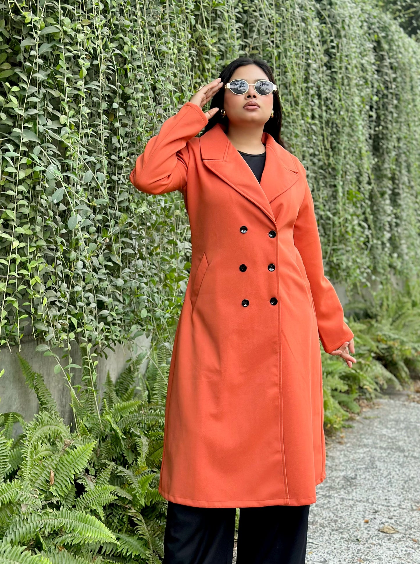 The Classy Long Overcoat – Elegant Winter & Formal Wear | Jacket || Orange