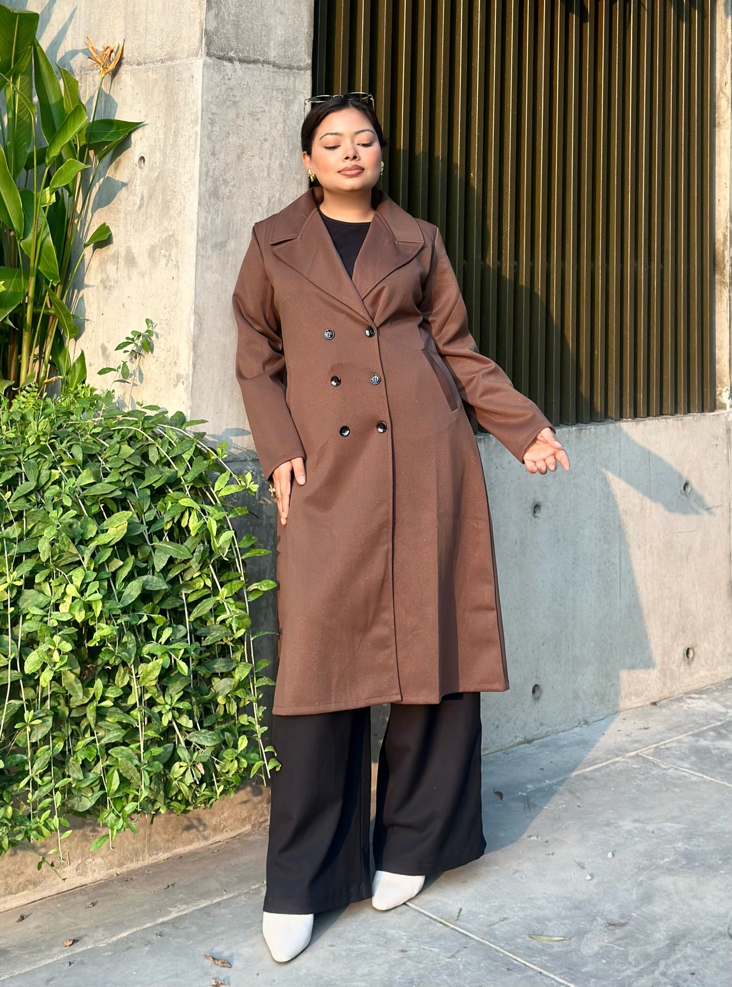 The Classy Long Overcoat – Elegant Winter & Formal Wear | Jacket || Mocha Beige