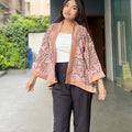 Dusty Pink Short Kimono – Chic Outer Layer for Women | TrendyBuzz