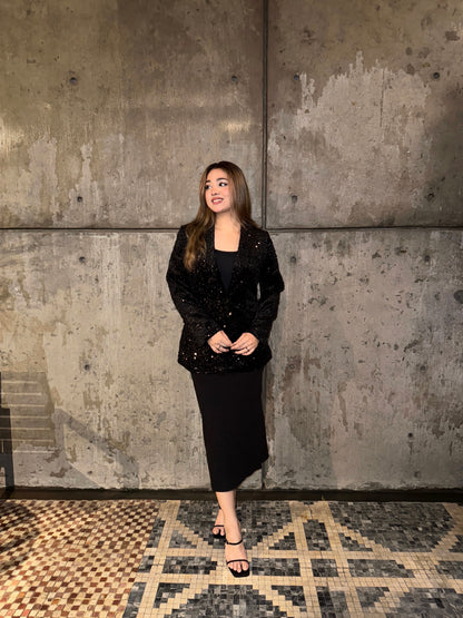 Ladies Party Blazer || Fashionable Party Blazer || Women Sequin Party Blazer