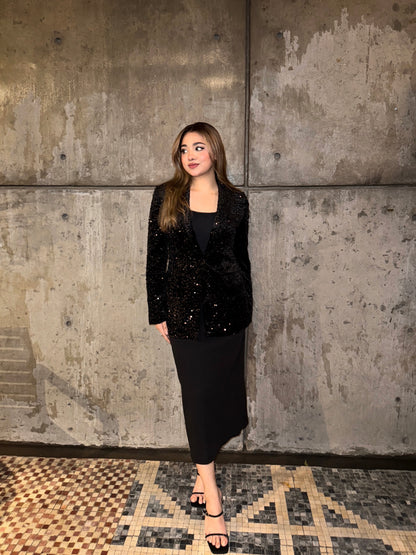 Ladies Party Blazer || Fashionable Party Blazer || Women Sequin Party Blazer