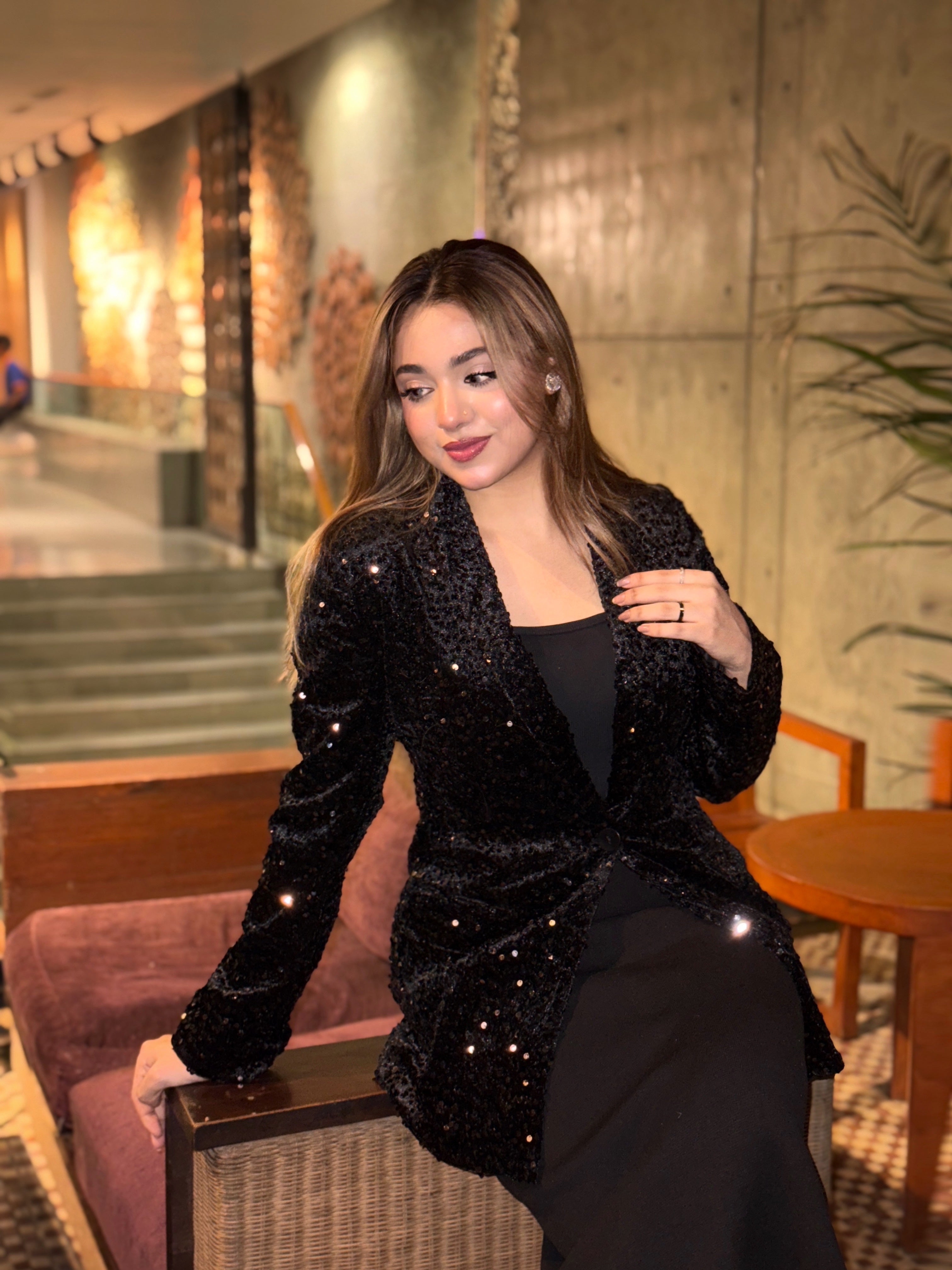 Ladies Party Blazer || Fashionable Party Blazer || Women Sequin Party Blazer