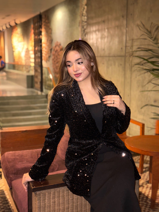 Ladies Party Blazer || Fashionable Party Blazer || Women Sequin Party Blazer