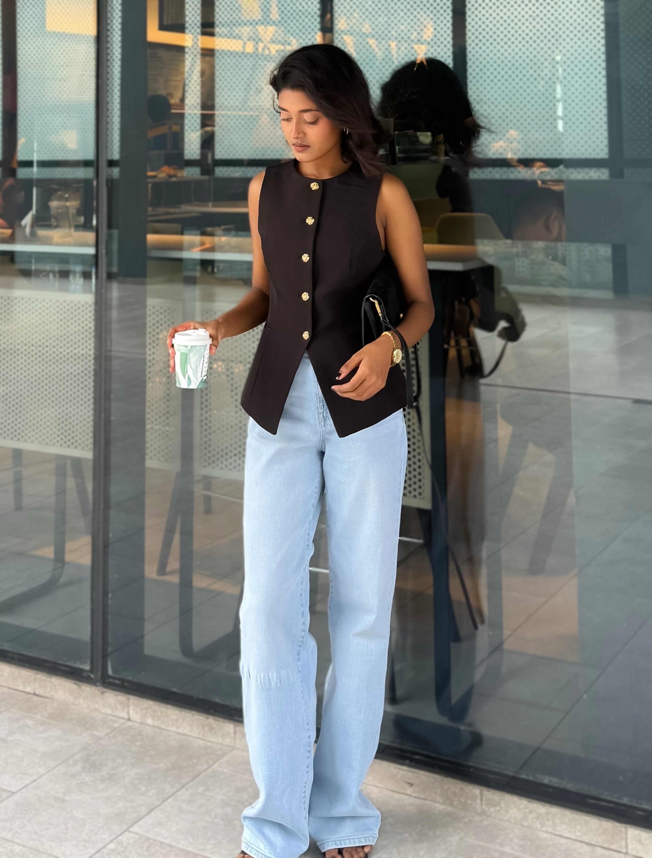 Boss Lady black vest for women by Trendy Buzz. Style it With Formal Pant,Skirt or More. Can Be worn in formal events,parties,casual hangouts.