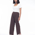 Ladies Wide Leg Formal Pant || High Waist Office Wear || Coffee