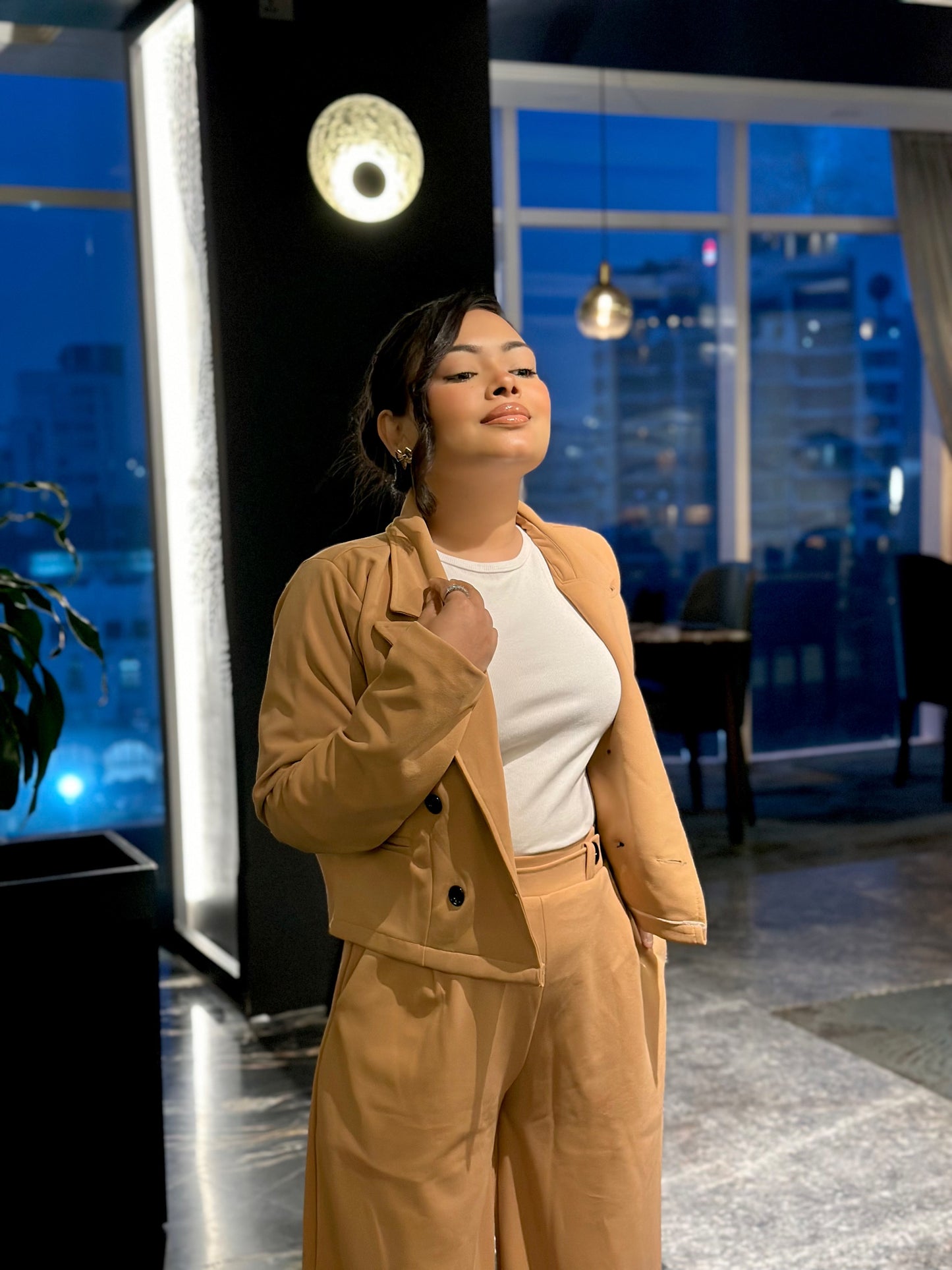 Ladies Crop Brown Blazer Set || Fashionable Blazer Suit || Women Blazer