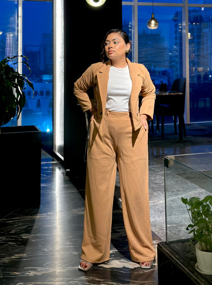 Ladies Crop Brown Blazer Set || Fashionable Blazer Suit || Women Blazer