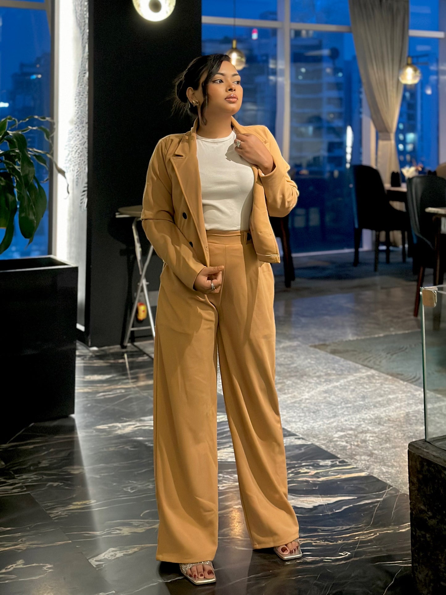 Ladies Crop Brown Blazer Set || Fashionable Blazer Suit || Women Blazer