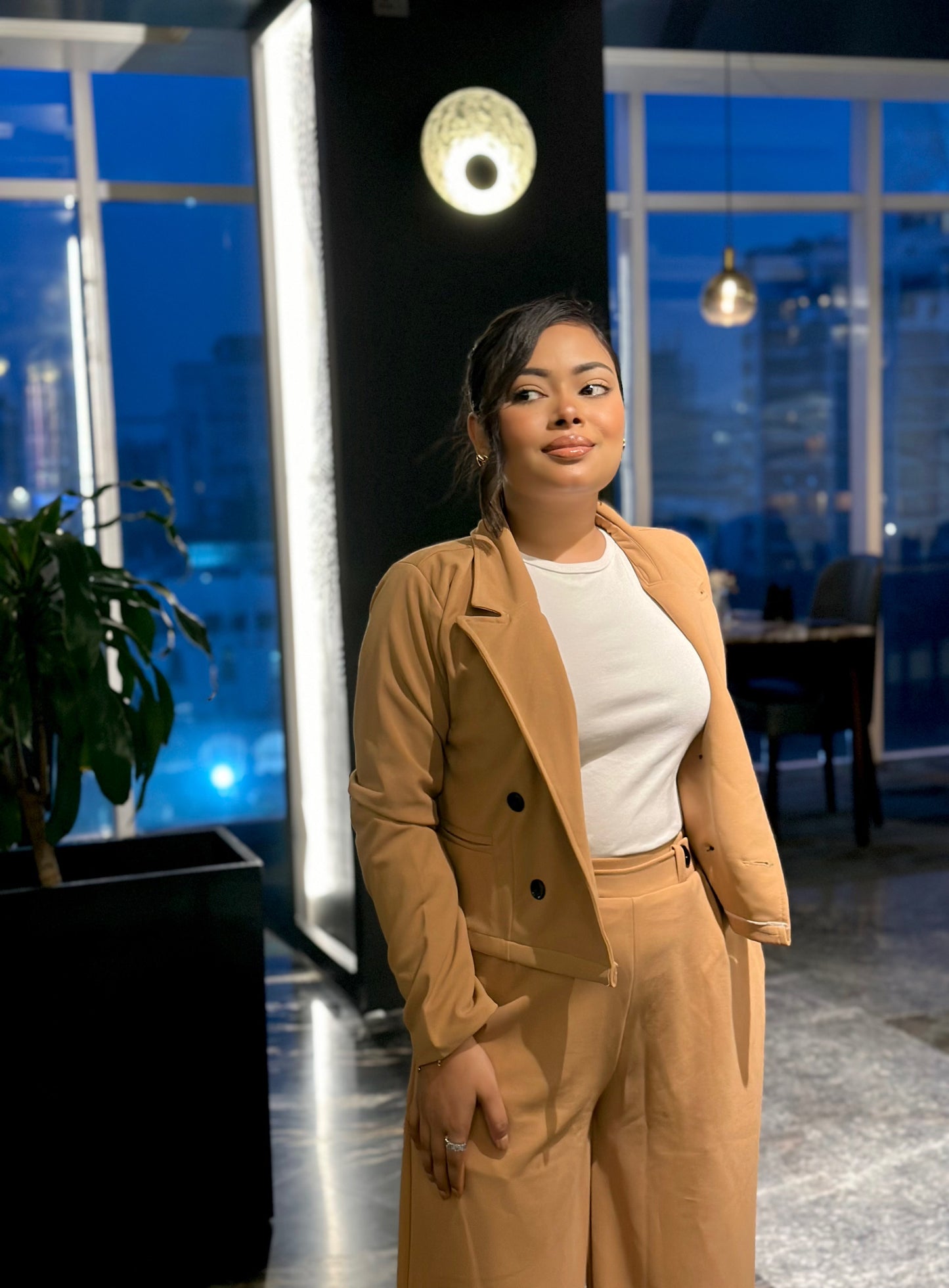 Ladies Crop Brown Blazer Set || Fashionable Blazer Suit || Women Blazer