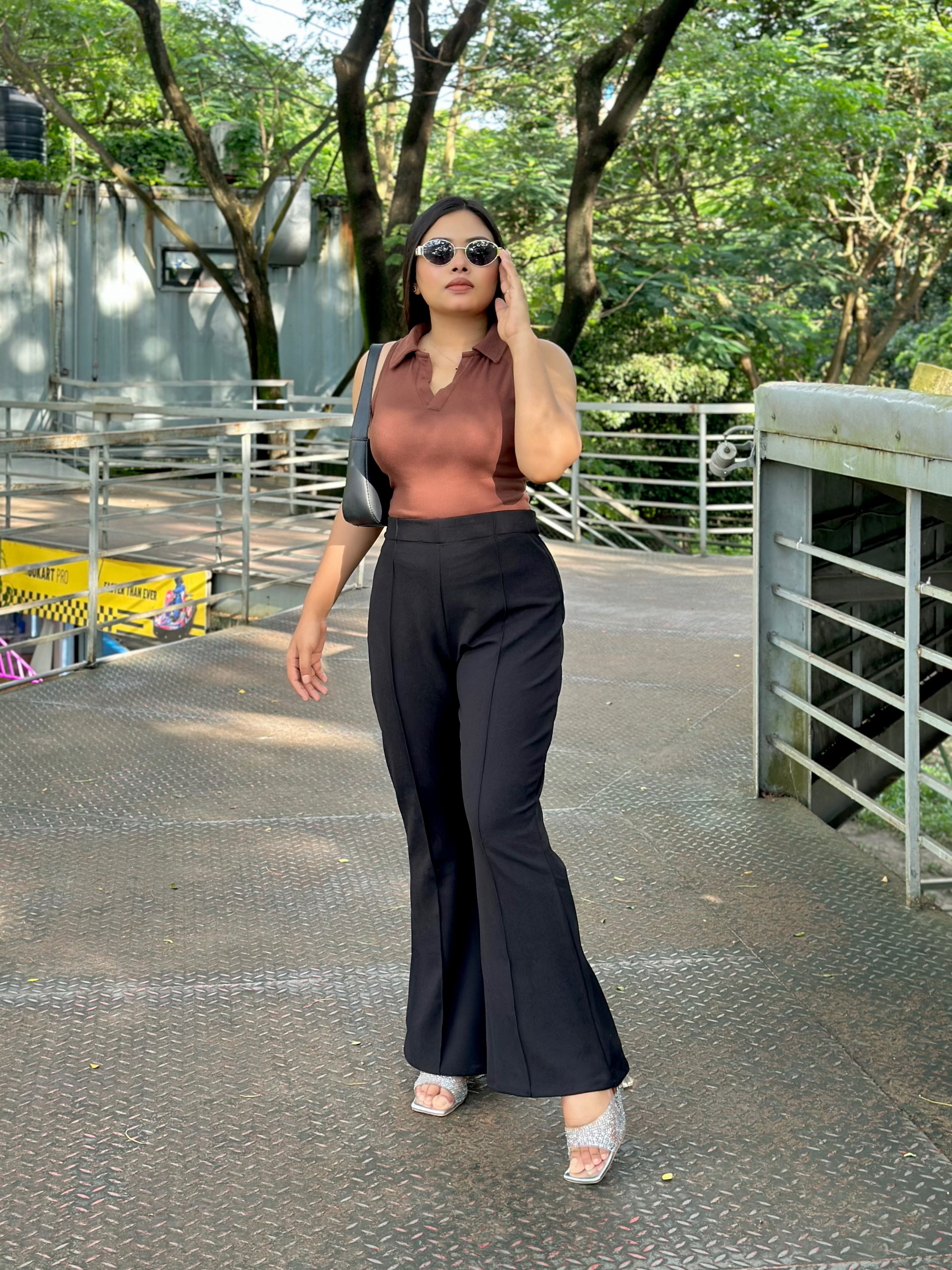 Flare Pants || Ladies Pant || Black