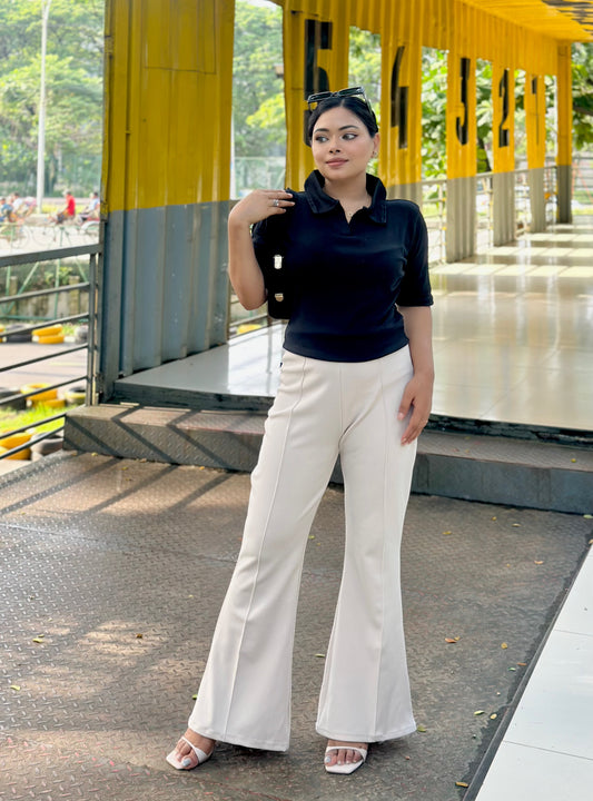 Women's Flared Pants || Ladies Flare Pant || Off-White